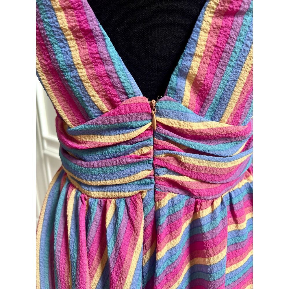 NWT Muted Striped "Blue Blush" Dress size M. - Picture 5 of 8